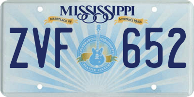 MS license plate ZVF652