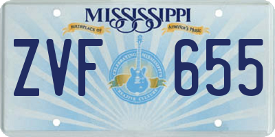MS license plate ZVF655
