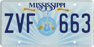 MS license plate ZVF663