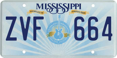 MS license plate ZVF664