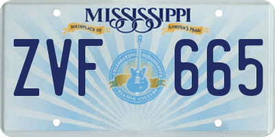 MS license plate ZVF665