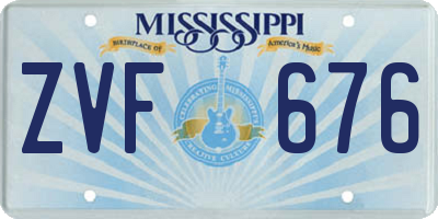 MS license plate ZVF676