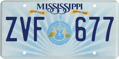 MS license plate ZVF677