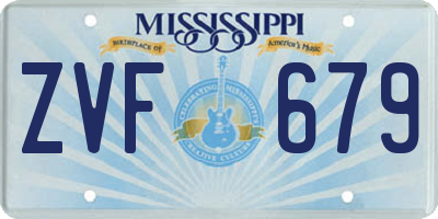 MS license plate ZVF679