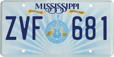 MS license plate ZVF681