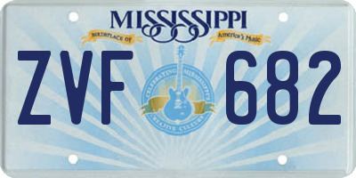 MS license plate ZVF682