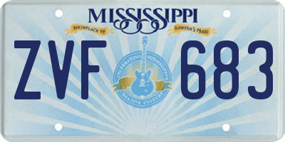 MS license plate ZVF683