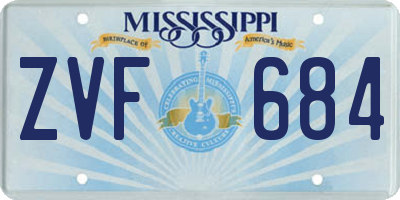 MS license plate ZVF684