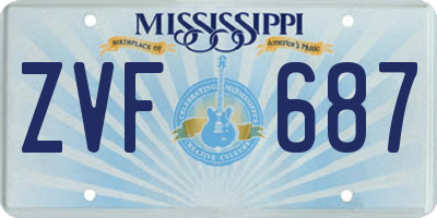 MS license plate ZVF687