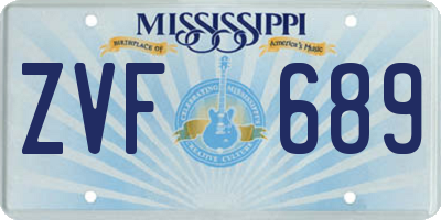 MS license plate ZVF689