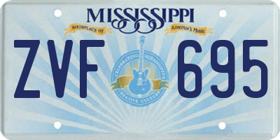 MS license plate ZVF695
