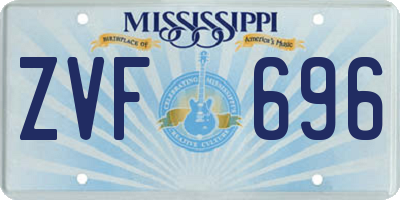 MS license plate ZVF696