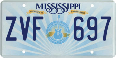 MS license plate ZVF697