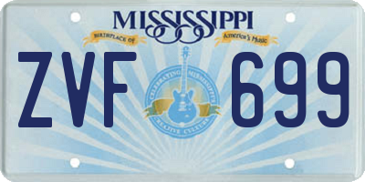 MS license plate ZVF699