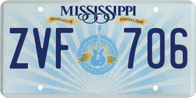 MS license plate ZVF706