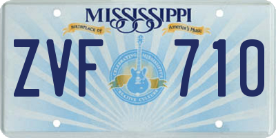 MS license plate ZVF710
