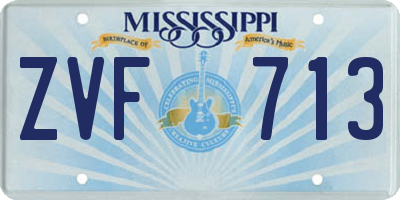 MS license plate ZVF713
