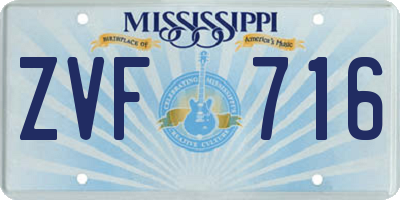 MS license plate ZVF716