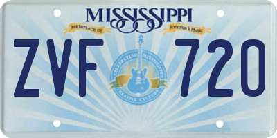 MS license plate ZVF720