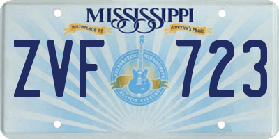 MS license plate ZVF723