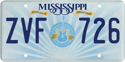 MS license plate ZVF726