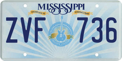 MS license plate ZVF736