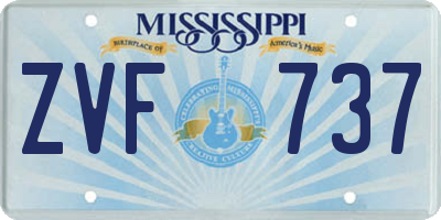 MS license plate ZVF737
