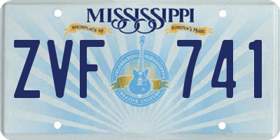 MS license plate ZVF741
