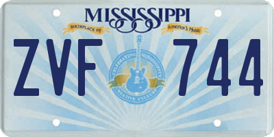 MS license plate ZVF744