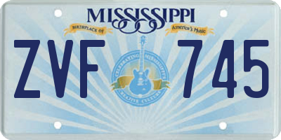 MS license plate ZVF745