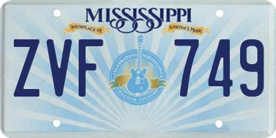 MS license plate ZVF749