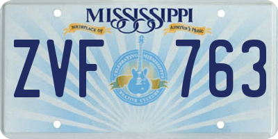MS license plate ZVF763