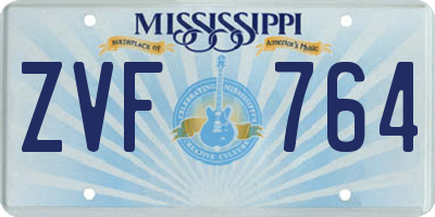 MS license plate ZVF764
