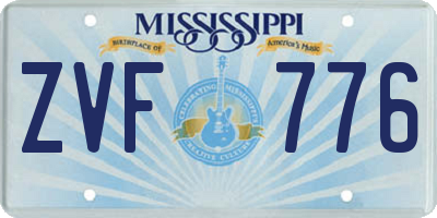 MS license plate ZVF776