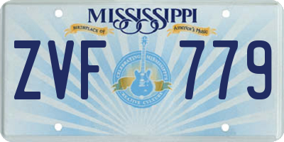 MS license plate ZVF779