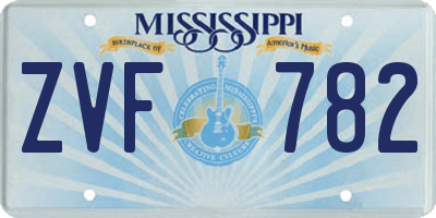 MS license plate ZVF782