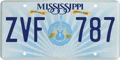 MS license plate ZVF787