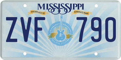MS license plate ZVF790