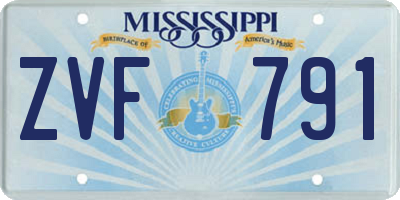 MS license plate ZVF791