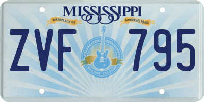 MS license plate ZVF795