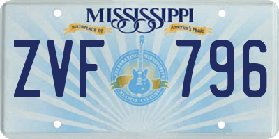 MS license plate ZVF796