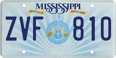 MS license plate ZVF810
