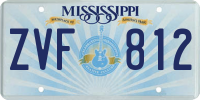 MS license plate ZVF812