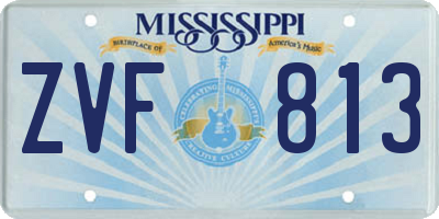 MS license plate ZVF813