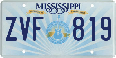 MS license plate ZVF819