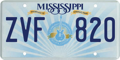 MS license plate ZVF820