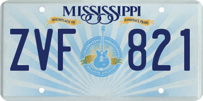 MS license plate ZVF821