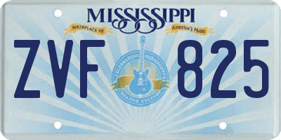 MS license plate ZVF825