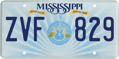 MS license plate ZVF829