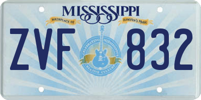 MS license plate ZVF832